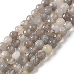 Natural Striped Agate/Banded Agate Beads Strands&nbsp;G-A246-8mm-02