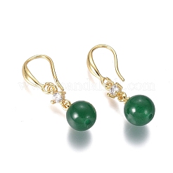 Natural White Jade Dangle Earrings&nbsp;EJEW-G263-05G