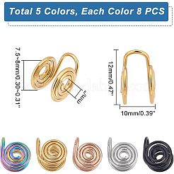 40Pcs 5 Style 304 Stainless Steel Spiral Pad Cuff Earrings&nbsp;KK-UN0001-21