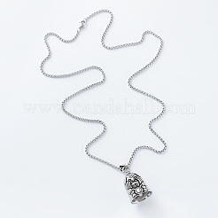 Viking Dog Guardian Bell 304 Stainless Steel Pendant Box Chain Necklaces for Men Women&nbsp;HU1943