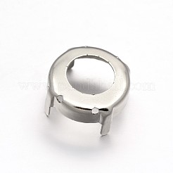 Flat Round Brass Sew on Prong Settings&nbsp;KK-N0084-A13-18mm