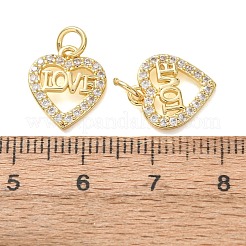 Valentine's Day Brass Micro Pave Clear Cubic Zirconia Charms&nbsp;CU-E003-17G-D