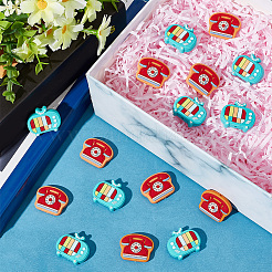 16Pcs 2 Style Television/Telephone Food Grade Silicone Focal Beads&nbsp;SIL-GO0001-16