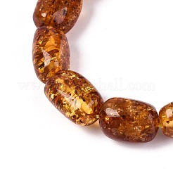 Natural Amber Beaded Stretch Bracelets for Men Women&nbsp;BJEW-T018-24