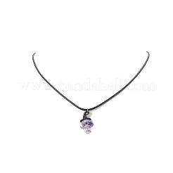 Alloy Witch Hat with Glass Mushroom Pendant Necklace for Women&nbsp;NJEW-JN04255