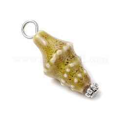 Vintage Style Glazed Porcelain Conch Shell Pendants&nbsp;PALLOY-JF03898