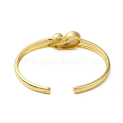 Teardrop Clear Cubic Zirconia Cuff Bangles&nbsp;BJEW-P336-04G