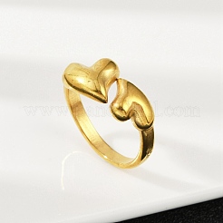 304 Stainless Steel Adjustable Open Cuff Rings for Women&nbsp;RJEW-U063-01B-G
