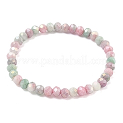 AB Color Faceted Rondelle Glass Beaded Stretch Bracelets for Women&nbsp;BJEW-PH01821-05