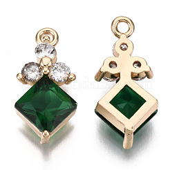 Brass Micro Pave Cubic Zirconia Links&nbsp;KK-R111-012-A01