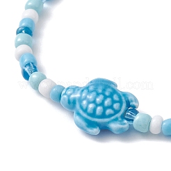 Sea Turtle Porcelain Bead Stretch Bracelets&nbsp;BJEW-JB09997