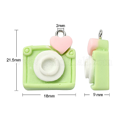 25Pcs 5 Colors Opaque Resin Pendants&nbsp;RESI-CJ0003-06