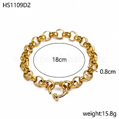 304 Stainless Steel Rolo Chain Bracelets&nbsp;STAS-OY012-43G
