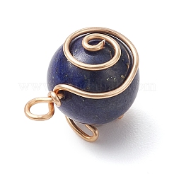Natural Green Aventurine/Rose Quartz/Tiger Eye/Lapis Lazuli/Amethyst Copper Wire Wrapped Moon Pendants&nbsp;PALLOY-JF02908