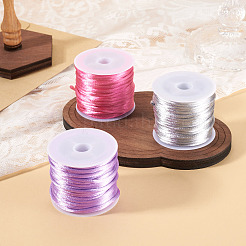3 Rolls 3 Colors Nylon Satin Rattail Cords&nbsp;NWIR-TA0001-45B