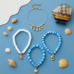 2 Bags 2 Colors  Bohemian Alloy & Iron Teardrop Dolphin Turtle Charm Ankles&nbsp;AJEW-HY0002-67