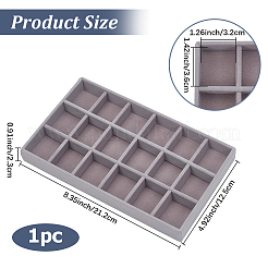 1Pc 18 Grids Wood Covered with Velveteen Jewelry Display Trays&nbsp;AJEW-CN0007-03