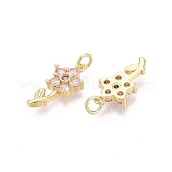 Valentine's Day Brass Micro Pave Cubic Zirconia Pendants&nbsp;KK-N287-40G