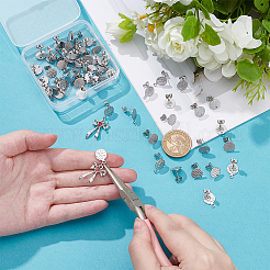 60Pcs 5 Style 304 Stainless Steel Stud Earring Findings&nbsp;STAS-UN0028-01