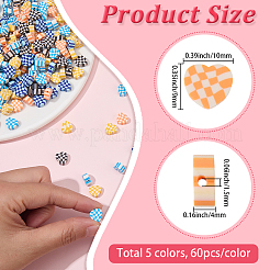 300Pcs 5 Colors Handmade Polymer Clay Beads&nbsp;CLAY-SC0002-58