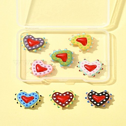8Pcs 8 Colors Painted Glass Beads Bumpy Beads Heart&nbsp;LAMP-FS0001-50