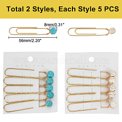 10Pcs 2 Styles Iron Oval Paper Clips&nbsp;AJEW-GA00004