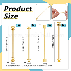 4Pcs 4 Styles Brass Collar Pin Findings&nbsp;JEWB-PH0001-69G