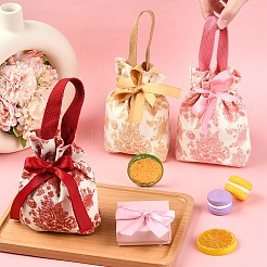 Floral Printed Cloth Candy Gift Packaging Candy Bags with Handles&nbsp;AJEW-YWC0005-01A