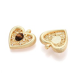 Natural Tiger Eye Pendants&nbsp;KK-N287-14G-02