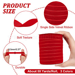 3 Rolls 3 Colors Single Face Velvet Ribbon&nbsp;SRIB-AR0001-09