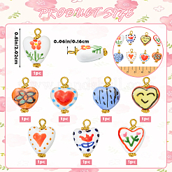8Pcs Handmade Porcelain Pendants&nbsp;PALLOY-SW00126
