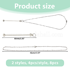 8Pcs 2 Styles 304 Stainless Steel Chain Necklace Making&nbsp;NJEW-HS00019