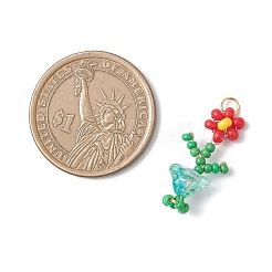 Glass Seed Beaded Pendants&nbsp;PALLOY-MZ01091