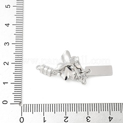 Brass Micro Pave Clear Cubic Zirconia Fold Over Clasps&nbsp;KK-U052-01P