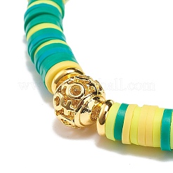 7Pcs 7 Color Handmade Polymer Clay Disc Surfer Stretch Bracelets Set&nbsp;BJEW-JB08798
