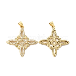 Rack Plating Brass Pave Cubic Zirconia Pendants&nbsp;KK-O142-49G