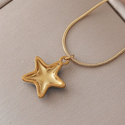 Vintage Ocean 304 Stainless Steel Enamel Starfish Pendant Necklaces for Women&nbsp;FT5866