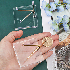 2Pcs 2 Colors Square Transparent Acrylic Mineral Crystal Stands&nbsp;ODIS-GL0001-06
