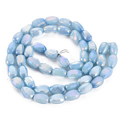 Opaque Baking Paint Crackle Glass Beads Strands&nbsp;EGLA-S174-21D