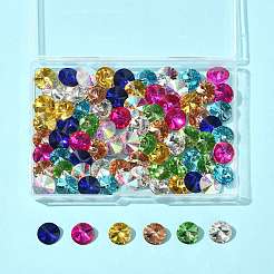 80Pcs 8 Colors Glass Pointed Back Rhinestone&nbsp;RGLA-FS0001-20