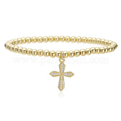 Brass Micro Pave Clear Cubic Zirconia Charm Bracelets&nbsp;WG86A15-03