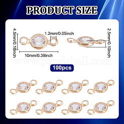 100Pcs Alloy Clear Cubic Zirconia Connector Charms&nbsp;FIND-UN0007-52