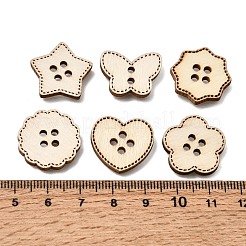 4-Hole Wood Buttons&nbsp;WD-CBA9CDE-01B