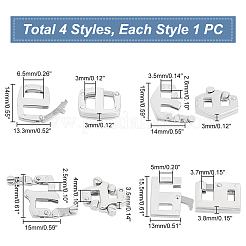 4Pcs 4 Styles 304 Stainless Steel Adjustable Clasps&nbsp;STAS-UN0039-88