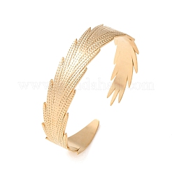 304 Stainless Steel Leaf Open Cuff Bangles for Women&nbsp;SA-CBABC9E-03G