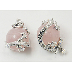 Natural Rose Quartz Pendants&nbsp;X-G-H1527-6