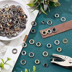 300 Sets 3 Colors Brass Rhinestone Grommet Eyelet Findings&nbsp;DIY-NB0007-68