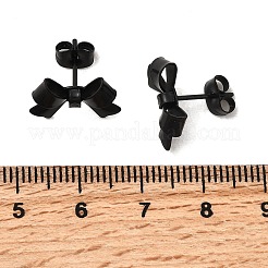 304 Stainless Steel Bowknot Stud Earrings&nbsp;EJEW-Z136-01EB