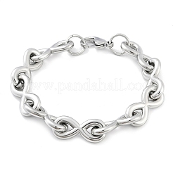 304 Stainless Steel Infinity Link Chain Bracelets for Women Men&nbsp;BJEW-F488-53B-P