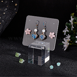 Acrylic Earring Display Stands Cube&nbsp;EDIS-WH0032-16B